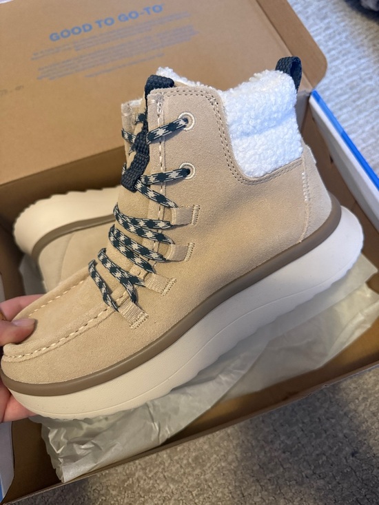 Hey Dude Shoes - Women's Beige Sherpa-Lined Ankle Boots